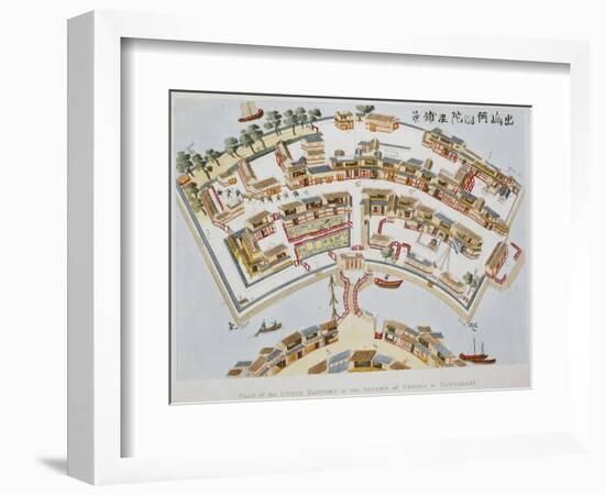 Plan of the Dutch Factory in the Island of Desima, at Nagasaki, Book from Illustrations of Japan ..-Isaac Titsingh-Framed Giclee Print