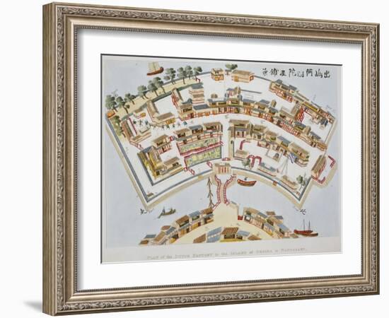 Plan of the Dutch Factory in the Island of Desima, at Nagasaki, Book from Illustrations of Japan ..-Isaac Titsingh-Framed Giclee Print