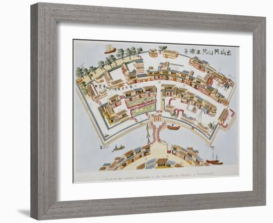 Plan of the Dutch Factory in the Island of Desima, at Nagasaki, Book from Illustrations of Japan ..-Isaac Titsingh-Framed Giclee Print