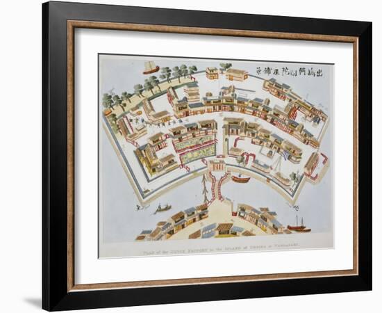 Plan of the Dutch Factory in the Island of Desima, at Nagasaki, Book from Illustrations of Japan ..-Isaac Titsingh-Framed Giclee Print