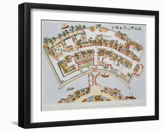 Plan of the Dutch Factory in the Island of Desima, at Nagasaki, Book from Illustrations of Japan ..-Isaac Titsingh-Framed Giclee Print