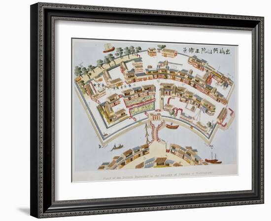 Plan of the Dutch Factory in the Island of Desima, at Nagasaki, Book from Illustrations of Japan ..-Isaac Titsingh-Framed Giclee Print