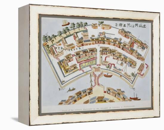 Plan of the Dutch Factory in the Island of Desima, at Nagasaki, Book from Illustrations of Japan ..-Isaac Titsingh-Framed Premier Image Canvas