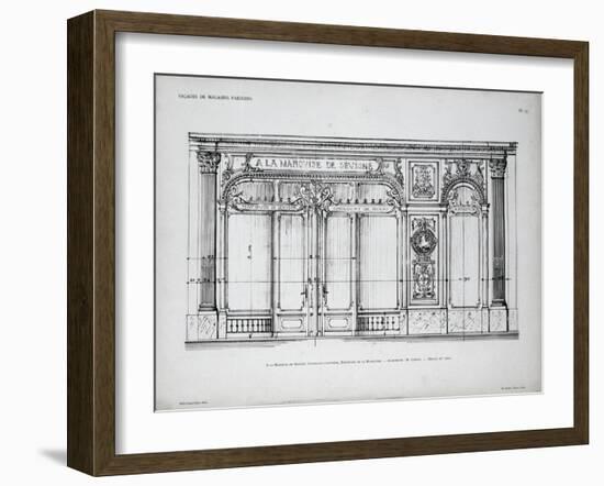 Plan of the Facade of the a La Marquise De Sevigne Shop in Paris-null-Framed Giclee Print