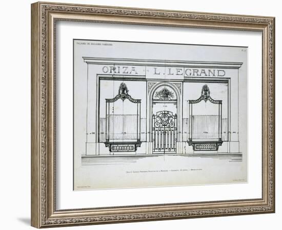 Plan of the Facade of the Oriza Shop in Paris-null-Framed Giclee Print