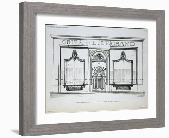Plan of the Facade of the Oriza Shop in Paris-null-Framed Giclee Print