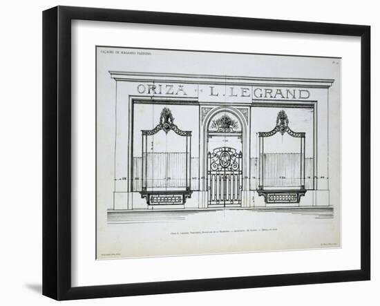 Plan of the Facade of the Oriza Shop in Paris-null-Framed Giclee Print