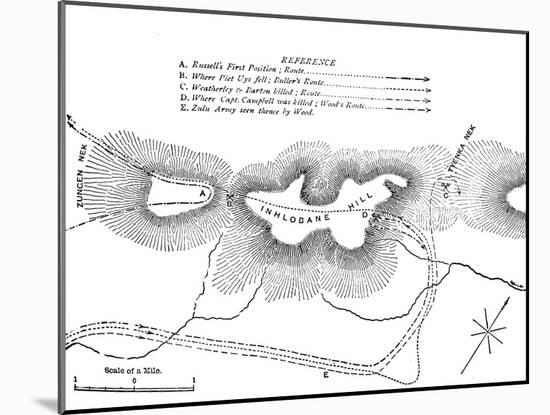 'Plan of the Fight on the Inhlobane Mountain, (March 28, 1979)', c1880-Unknown-Mounted Giclee Print