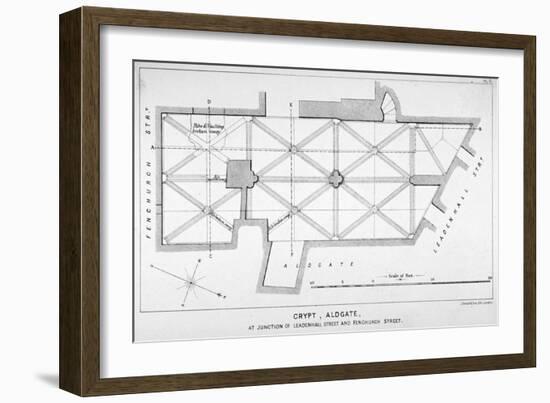 Plan of the Groining for St Michael's Crypt, Aldgate Street, London, C1830-J Emslie & Sons-Framed Giclee Print