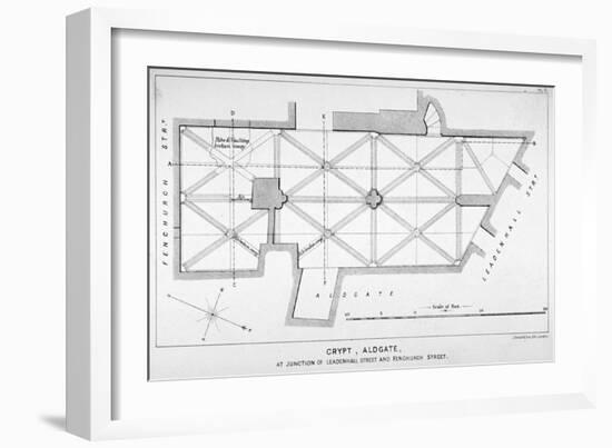 Plan of the Groining for St Michael's Crypt, Aldgate Street, London, C1830-J Emslie & Sons-Framed Giclee Print