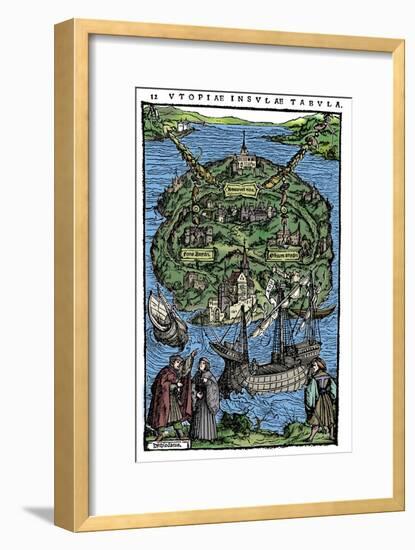 Plan of the island of Utopia, 1518-Unknown-Framed Giclee Print