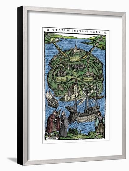 Plan of the island of Utopia, 1518-Unknown-Framed Giclee Print