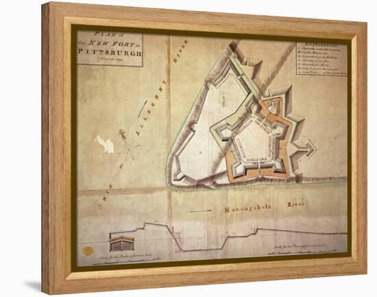 Plan of the New Fort at Pittsburgh, November 1759 (Hand Coloured Engraving)-American-Framed Premier Image Canvas