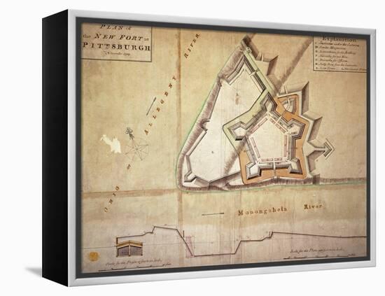 Plan of the New Fort at Pittsburgh, November 1759 (Hand Coloured Engraving)-American-Framed Premier Image Canvas