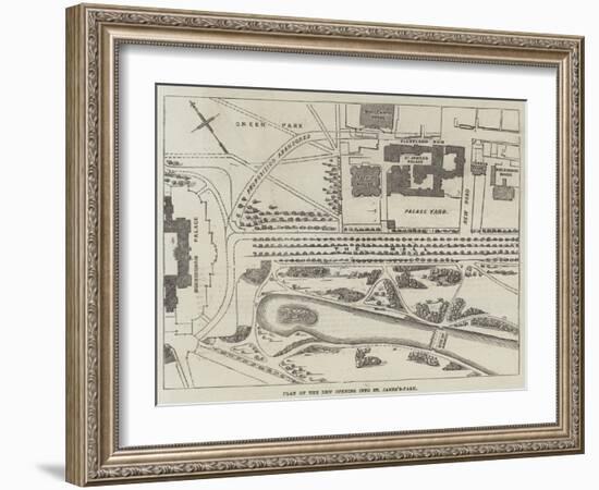 Plan of the New Opening into St James's-Park-null-Framed Giclee Print