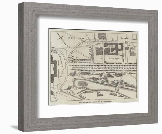 Plan of the New Opening into St James's-Park-null-Framed Giclee Print