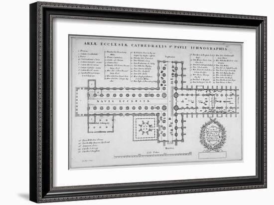 Plan of the Old St Paul's Cathedral, City of London, 1657-J Harris-Framed Giclee Print