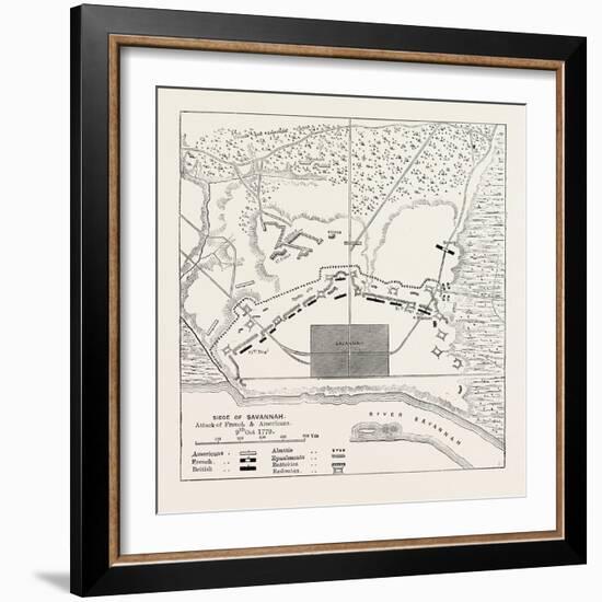 Plan of the Position before Savannah, United States of America; Siege of Savannah, USA, 1870S-null-Framed Giclee Print