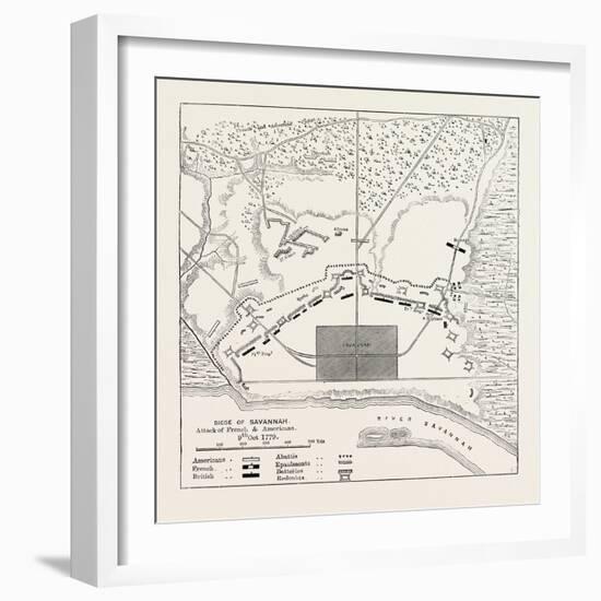 Plan of the Position before Savannah, United States of America; Siege of Savannah, USA, 1870S-null-Framed Giclee Print