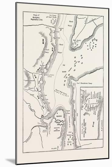 Plan of the Siege of Quebec, Canada, 1870s-null-Mounted Giclee Print