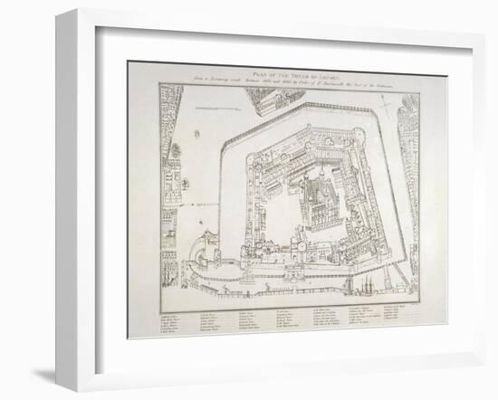 Plan Of the Tower Of London-null-Framed Giclee Print