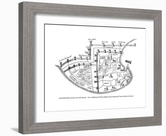 Plan of the Town of Acre, Palestine, 14th Century-null-Framed Giclee Print