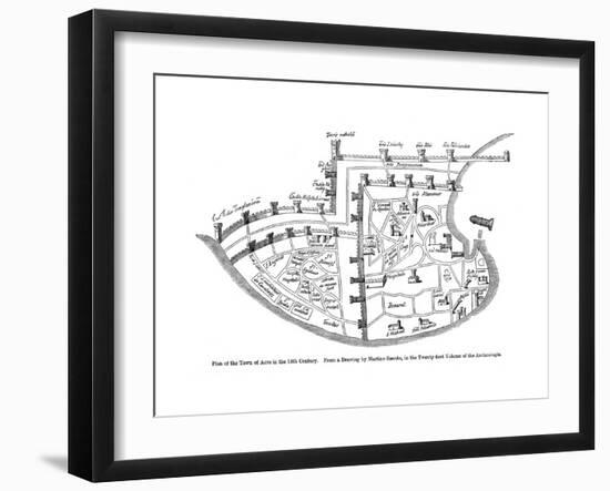 Plan of the Town of Acre, Palestine, 14th Century-null-Framed Giclee Print