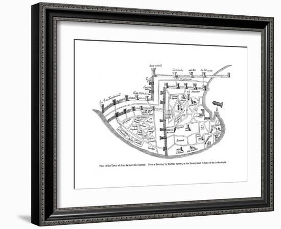 Plan of the Town of Acre, Palestine, 14th Century-null-Framed Giclee Print