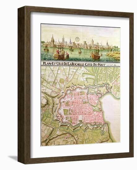 Plan of the Town of La Rochelle, 1736-null-Framed Giclee Print