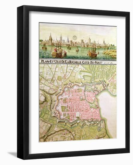 Plan of the Town of La Rochelle, 1736-null-Framed Giclee Print