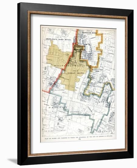 Plan of the Wards and Parishes in Which the Guildhall of the City of London Is Situated, 1886-null-Framed Giclee Print