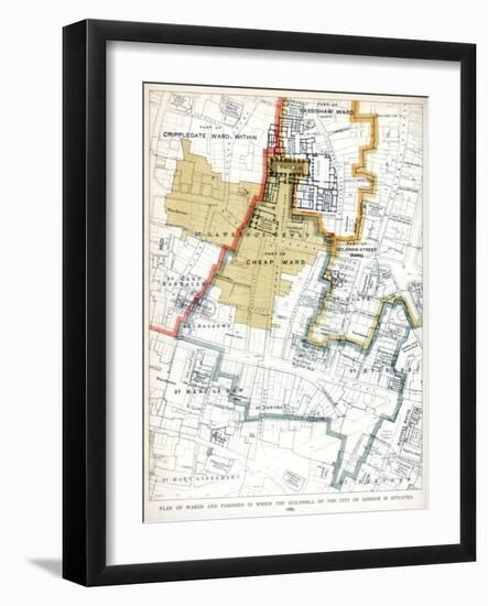 Plan of the Wards and Parishes in Which the Guildhall of the City of London Is Situated, 1886-null-Framed Giclee Print