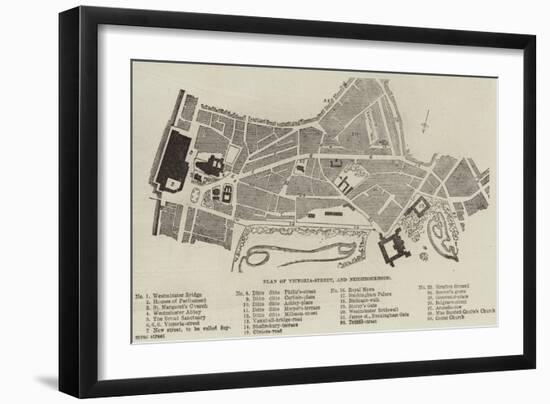 Plan of Victoria-Street, and Neighbourhood-null-Framed Giclee Print