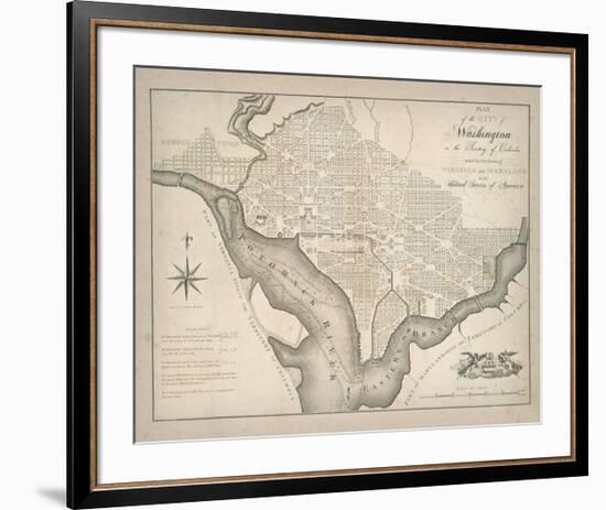 Plan of Washington-The Vintage Collection-Framed Premium Giclee Print