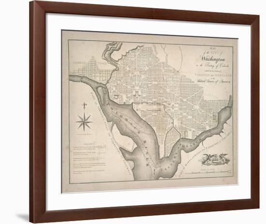 Plan of Washington-The Vintage Collection-Framed Premium Giclee Print