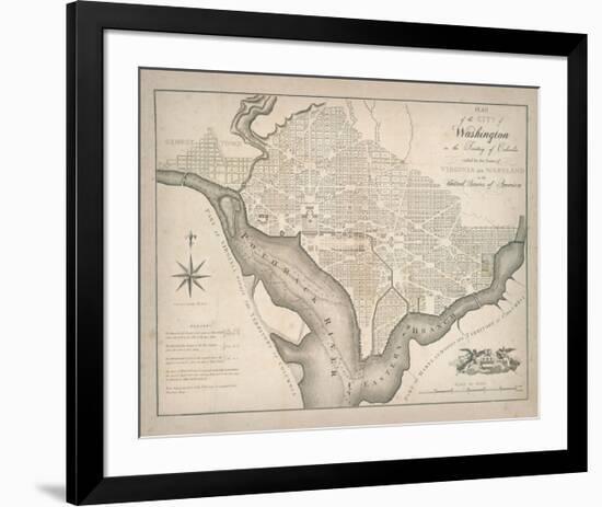 Plan of Washington-The Vintage Collection-Framed Premium Giclee Print