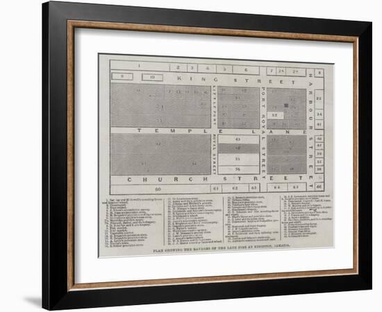 Plan Showing the Ravages of the Late Fire at Kingston, Jamaica-null-Framed Giclee Print