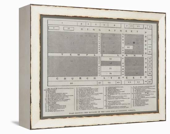 Plan Showing the Ravages of the Late Fire at Kingston, Jamaica-null-Framed Premier Image Canvas