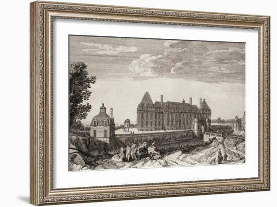 Planche 112: vue du château royal de Monceaux prise du côté du village vers 1740-Jacques Rigaud-Framed Giclee Print