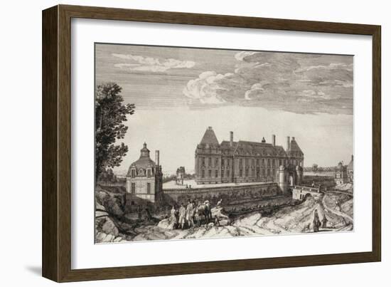 Planche 112: vue du château royal de Monceaux prise du côté du village vers 1740-Jacques Rigaud-Framed Giclee Print