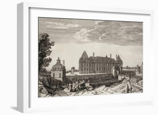 Planche 112: vue du château royal de Monceaux prise du côté du village vers 1740-Jacques Rigaud-Framed Giclee Print