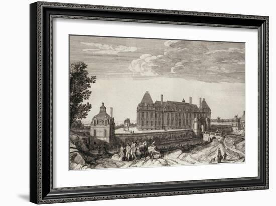 Planche 112: vue du château royal de Monceaux prise du côté du village vers 1740-Jacques Rigaud-Framed Giclee Print