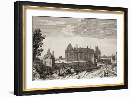 Planche 112: vue du château royal de Monceaux prise du côté du village vers 1740-Jacques Rigaud-Framed Giclee Print