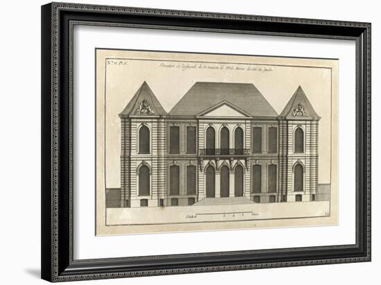 Planche 14 : Elévation de la façade du côté du jardin de l’hôtel de la duchesse du Maine-Jacques-François Blondel-Framed Giclee Print