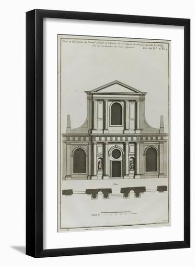 Planche 170 : Elévation du portail latéral sud de l’église Saint-Sulpice à Paris-Pate-Framed Giclee Print