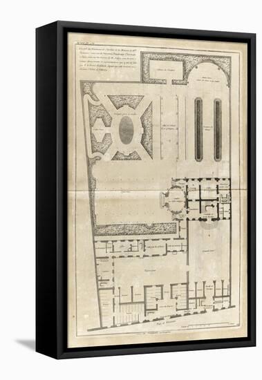 Planche 19 :  Plan général de l’hôtel et des jardins de l’hôtel de Villeroy-Jacques-François Blondel-Framed Premier Image Canvas