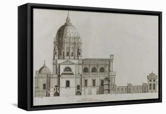 Planche 196 : Elévation et coupe latérale de l’église et du monastère du Va-Jacques-François Blondel-Framed Premier Image Canvas