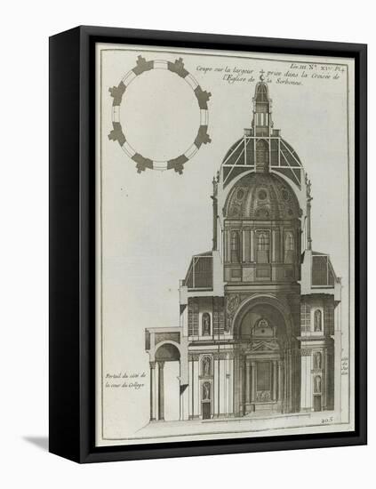 Planche 205 : Coupe sur  la largeur prise dans la croisée de l’église de la Sorbonne à Paris-Jacques-François Blondel-Framed Premier Image Canvas