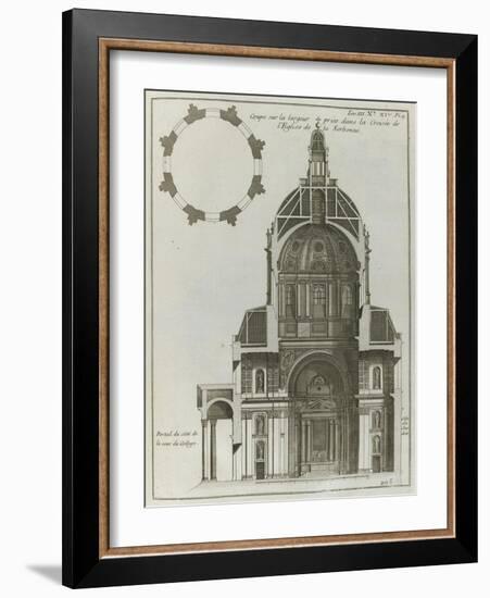 Planche 205 : Coupe sur  la largeur prise dans la croisée de l’église de la Sorbonne à Paris-Jacques-François Blondel-Framed Giclee Print