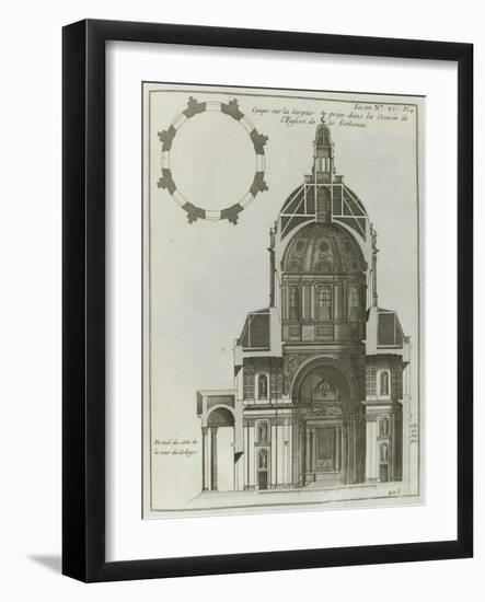 Planche 205 : Coupe sur  la largeur prise dans la croisée de l’église de la Sorbonne à Paris-Jacques-François Blondel-Framed Giclee Print